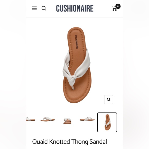 CUSHIONAIRE Quaid Knotted Vegan Leather Thong Sandal - Size 7.5 - Picture 2 of 7